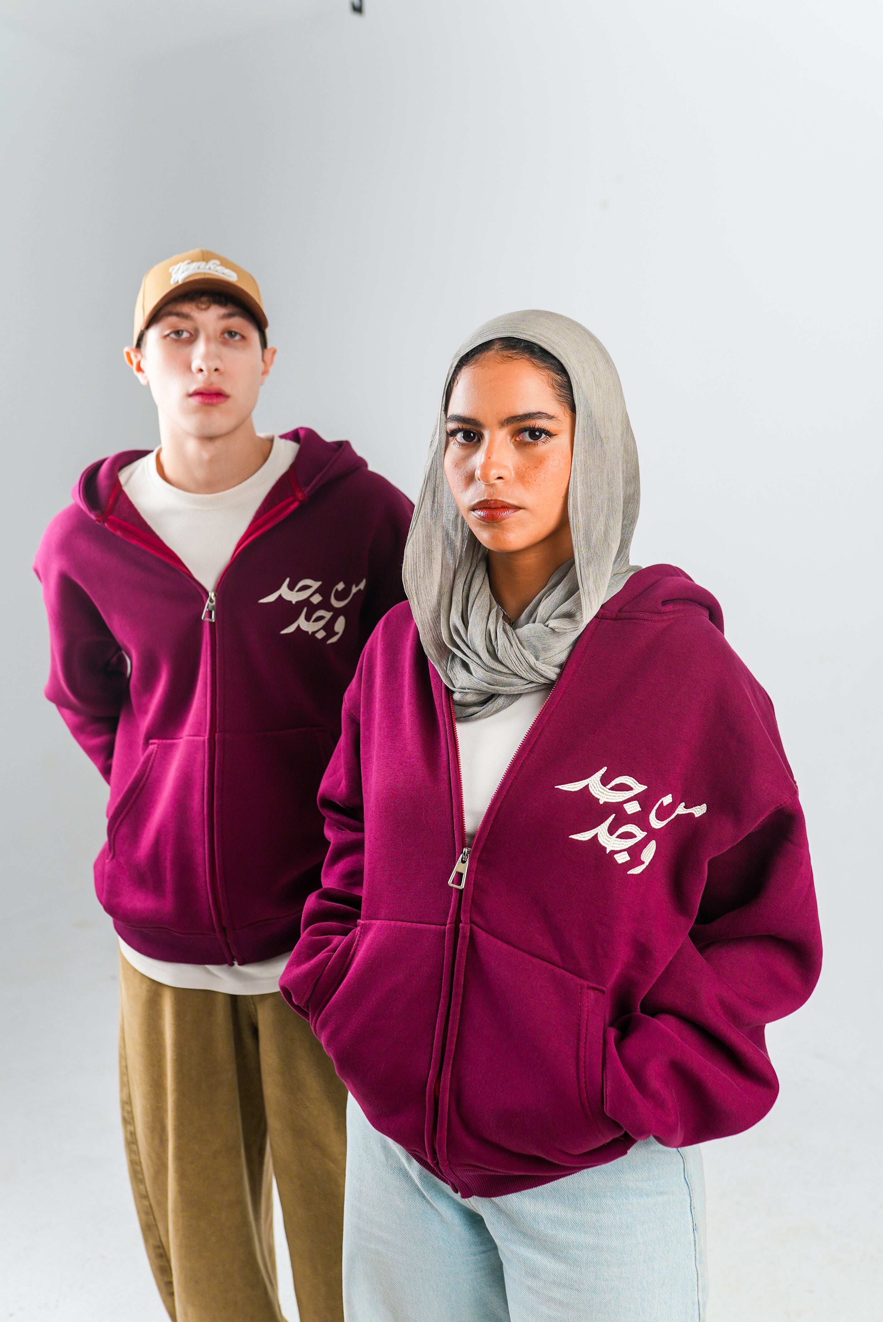 "من جد وجد" Burgundy Jacket