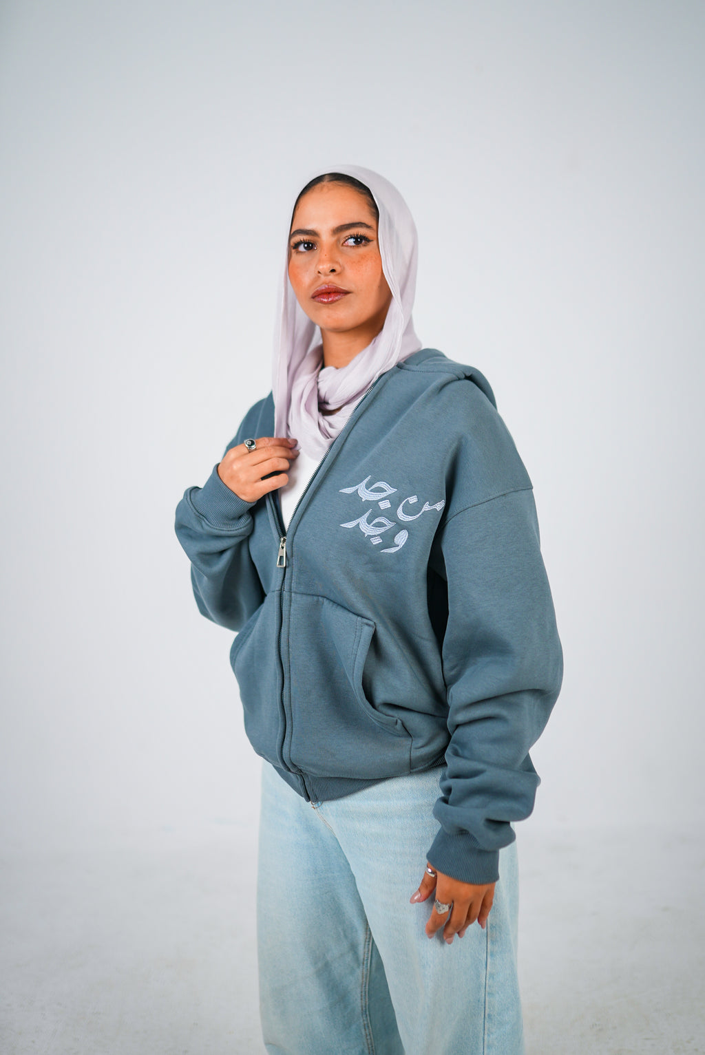 "من جد وجد" Mint Green Jacket